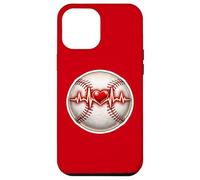 Custodia per iPhone 12 Pro Max Amo la palla da baseball Heartbeat, giocatore di cuore, allenatore, amante dei tifosi