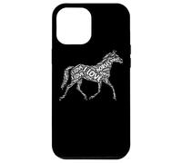 Custodia per iPhone 12 Pro Max Amore Cavallo Silhouette Parola Nuvola Ranch Fattoria Amante Animali