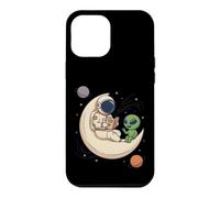 Custodia per iPhone 12 Pro Max Astronauta Leggendo Alien Cosmic Tales Moon Space Art