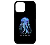 Custodia per iPhone 12 Pro Max Awesome Cute UnderWater Fish Sea Just Go With Flow JellyFish