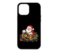 Custodia per iPhone 12 Pro Max Babbo Natale in mattoncini per costruire maestri edifici