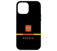 Custodia per iPhone 12 Pro Max Bandiera della Russia Stemma Logo Art Russo Citizen Souvenir