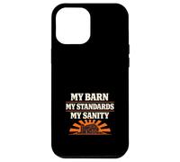 Custodia per iPhone 12 Pro Max Barn Rules Horse Barn Authority Humor Proprietario Trainer Confine