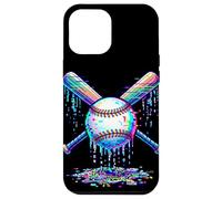 Custodia per iPhone 12 Pro Max Baseball Drip Bats Gioco Glitch Scioglimento Ragazzi Sport Dripping