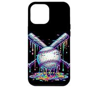 Custodia per iPhone 12 Pro Max Baseball Drip Bats Gioco Glitch Scioglimento Ragazzi Sport Dripping