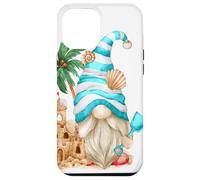 Custodia per iPhone 12 Pro Max Beach Lover With Flip Flops And Sand Castle Funny Gnome