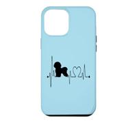 Custodia per iPhone 12 Pro Max Bichon Frise Heartbeat ECG Pulse Dog Love Proprietario dell'animale domestico