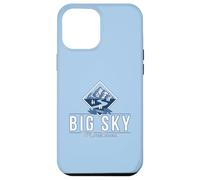 Custodia per iPhone 12 Pro Max Big Sky Montana Retro Mountain River Vintage Sci Escursionismo