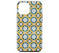 Custodia per iPhone 12 Pro Max Blu Bianco Giallo Portogallo Lisbona Tile Pattern