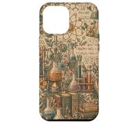 Custodia per iPhone 12 Pro Max Boho Lab Scienza Chimica Biologia Floreale Libri Su Beige