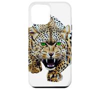 Custodia per iPhone 12 Pro Max Bold Leopard Wildlife Jungle Vibes, arte vintage con stampa leopardata