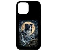 Custodia per iPhone 12 Pro Max Border Collie con Luna - cani