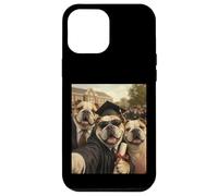 Custodia per iPhone 12 Pro Max Bulldogs Graduazione Selfie Divertente Mamma Papà Grad Senior Class