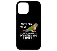 Custodia per iPhone 12 Pro Max Camicia verde Cheek Conure I May Look Calm Conure