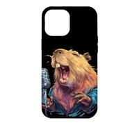 Custodia per iPhone 12 Pro Max Capibara con microfono per gli amanti del karaoke