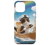 Custodia per iPhone 12 Pro Max Capitan Cat Toast Boat Rainbow Fantasy