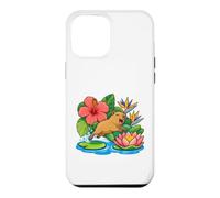 Custodia per iPhone 12 Pro Max Capybara salta da Lily Pad su Lotus Boat