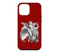 Custodia per iPhone 12 Pro Max Carattere alato demoniaco cavalcando un drago a due teste ritagliato