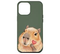 Custodia per iPhone 12 Pro Max Carino Capybara Holding Heart Kawaii Love Valentines