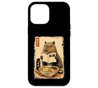 Custodia per iPhone 12 Pro Max Carino Capybara Ramen giapponese Kanji Edo Pittura