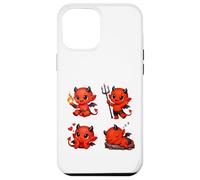 Custodia per iPhone 12 Pro Max Carino Rosso Baby Devil Character Set Forme Mania