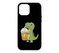 Custodia per iPhone 12 Pro Max Carino T Rex Boba Cartoon Dinosaur Bubble Tea Snack Amante