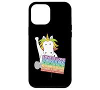 Custodia per iPhone 12 Pro Max Cartello di protesta femminile con unicorno per la giustizia sociale