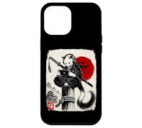 Custodia per iPhone 12 Pro Max Cat Ninja Gamer Giapponese Sumi-e Gioco Samurai Art