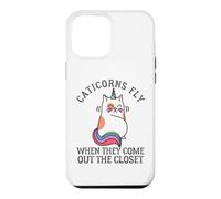 Custodia per iPhone 12 Pro Max Caticorns Fly When They coming out the closet Cat Unicorn Fun