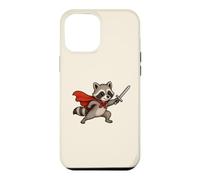 Custodia per iPhone 12 Pro Max Cavaliere procione carino con spada e mantello Fantasy Adventure