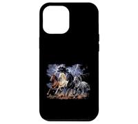 Custodia per iPhone 12 Pro Max Cavalli in esecuzione Vintage anni '90 Fulmine Tempesta Western Cow