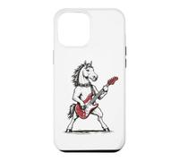 Custodia per iPhone 12 Pro Max Cavallo roccia stile divertente cavallo che suona la chitarra Rocker