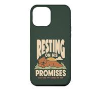 Custodia per iPhone 12 Pro Max Christian Faith Bear appoggiato sulle sue promesse