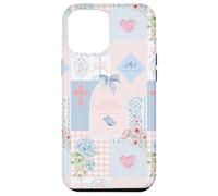 Custodia per iPhone 12 Pro Max Christian Pastello Rosa Bibbia Versi Religioso Fede Floreale