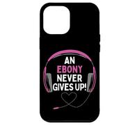 Custodia per iPhone 12 Pro Max Citazione di gioco "An Ebony Never Give Up" Cuffie personalizzate