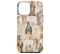 Custodia per iPhone 12 Pro Max Collage cristiano cattolico floreale vintage della Vergine