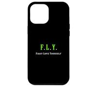 Custodia per iPhone 12 Pro Max Colore verde First Love Yourself Grafica verde