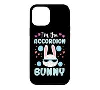 Custodia per iPhone 12 Pro Max Coniglio pasquale con scritta "I'm The Accordion Bunny Floral Matching Family"