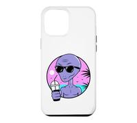 Custodia per iPhone 12 Pro Max Cool Alien Drinking Summer Juice Illustration Graphic Design