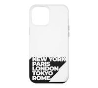 Custodia per iPhone 12 Pro Max Cool New York Paris London Tokyo Rome Illustration Graphic