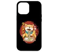 Custodia per iPhone 12 Pro Max Corgi-Dog Mangiare Ciotola di Ramen Pho Noodle Soup Giappone Kawaii