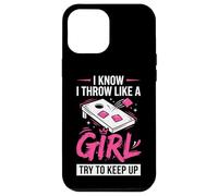 Custodia per iPhone 12 Pro Max Cornhole Donne Signora Divertente Getto Come Una Ragazza Cerco Di Tenere Il Passo