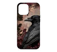 Custodia per iPhone 12 Pro Max Corvo gotico e fiori botanici scuri
