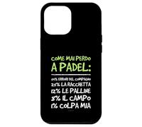Custodia per iPhone 12 Pro Max Cover Padel Divertente - Regalo per chi gioca a padel