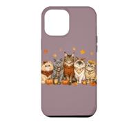 Custodia per iPhone 12 Pro Max Cozy Fall Autumn Cute Cat Funny Cat Kitten Lover