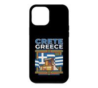 Custodia per iPhone 12 Pro Max Creta Grecia Bandiera Isola Grafico di viaggio