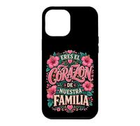 Custodia per iPhone 12 Pro Max Cuore floreale famiglia spagnola citazione grafica Eres Corazon rosa