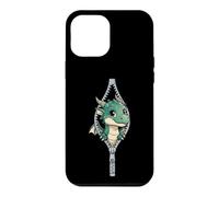 Custodia per iPhone 12 Pro Max Cute Baby Dragon Sbirciando Zipper Fantasy Creatura