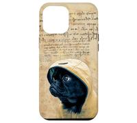 Custodia per iPhone 12 Pro Max Cute Black Pug Motif For Pug Lovers For Rainy Days & Pug Mom