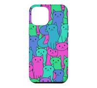Custodia per iPhone 12 Pro Max Cute Cats Multicolor Kitten Love Kitty Lover Green Pink Blue